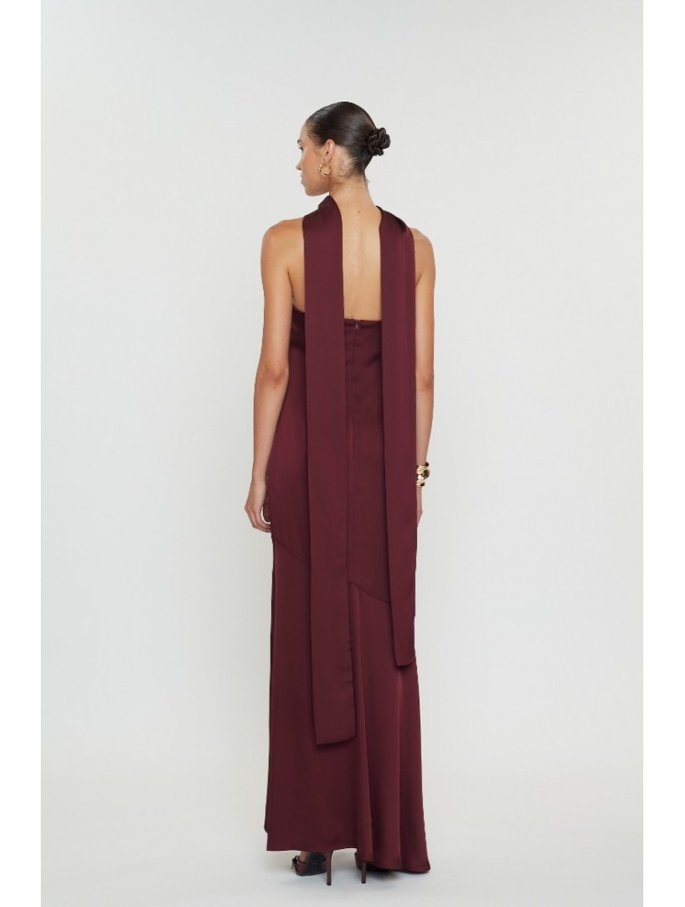 MIX AND MATCH Nepheli Dress Burgundy Μάξι Φόρεμα